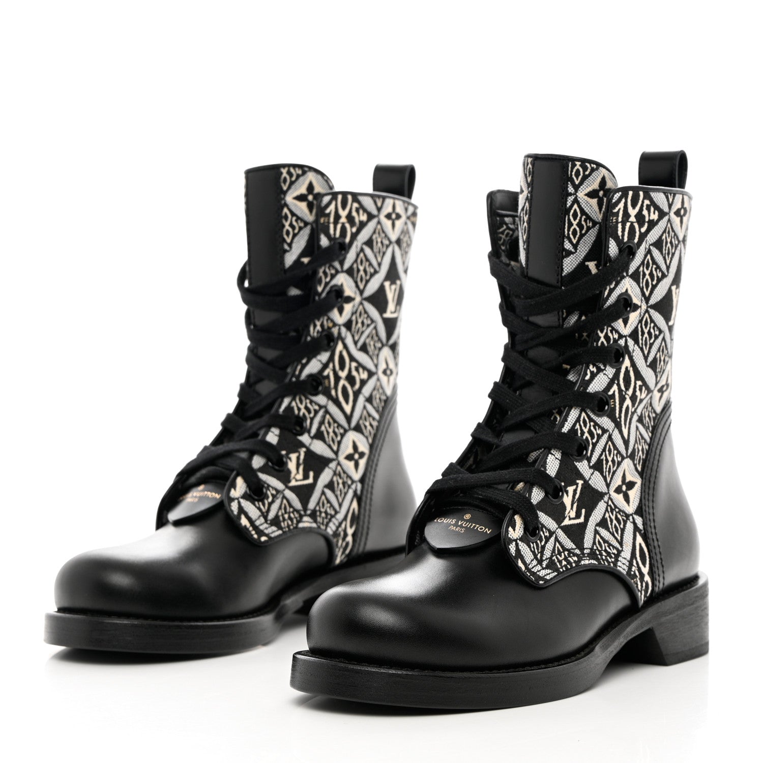 Louis Vuitton Jacquard Calfskin Since 1854 Metropolis Flat Ranger Boot 36 Gray 3 of 11