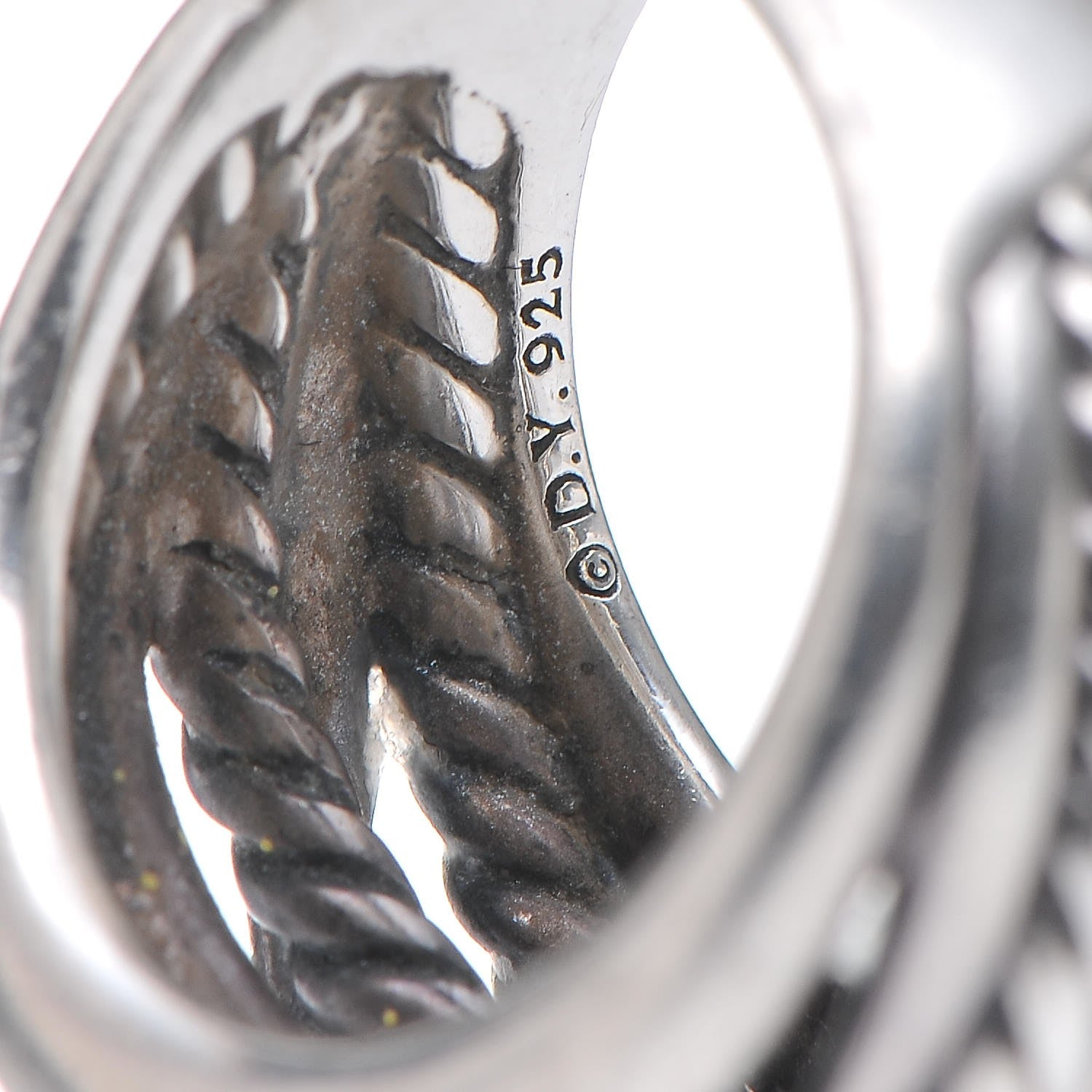 David Yurman Sterling Silver 18mm Wide Crossover Cable Ring 52 6 5 of 5