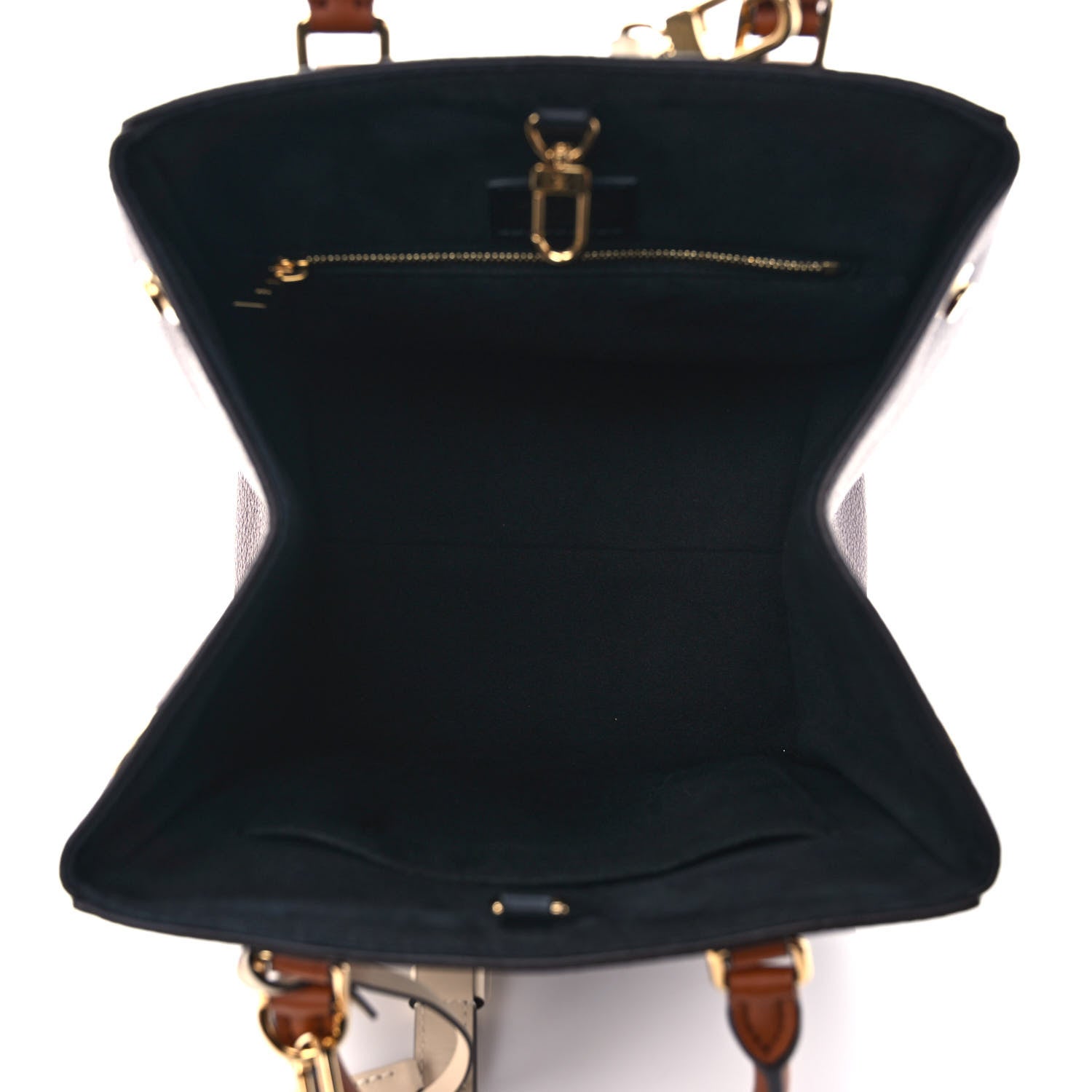 Louis Vuitton Calfskin Monogram Fold Tote MM Black Wine Cream 5 of 11