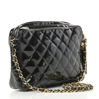 Chanel Patent Quilted Tassel Camera Case Black 3 of 15