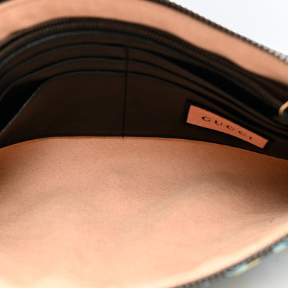 Gucci Calfskin Matelasse Printed Mini GucciGhost GG Marmont Chain Bag Black New Acquamarine 5 of 7