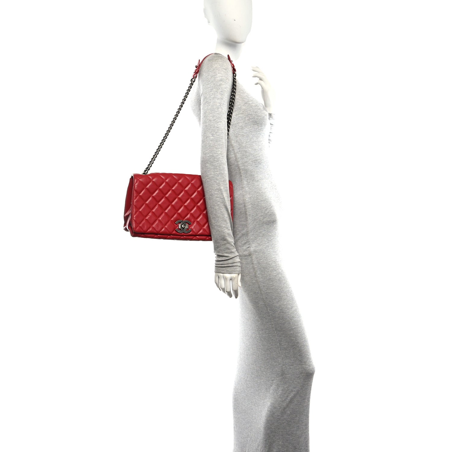 Chanel Goatskin Quilted Large City Rock Flap Red 2 of 10