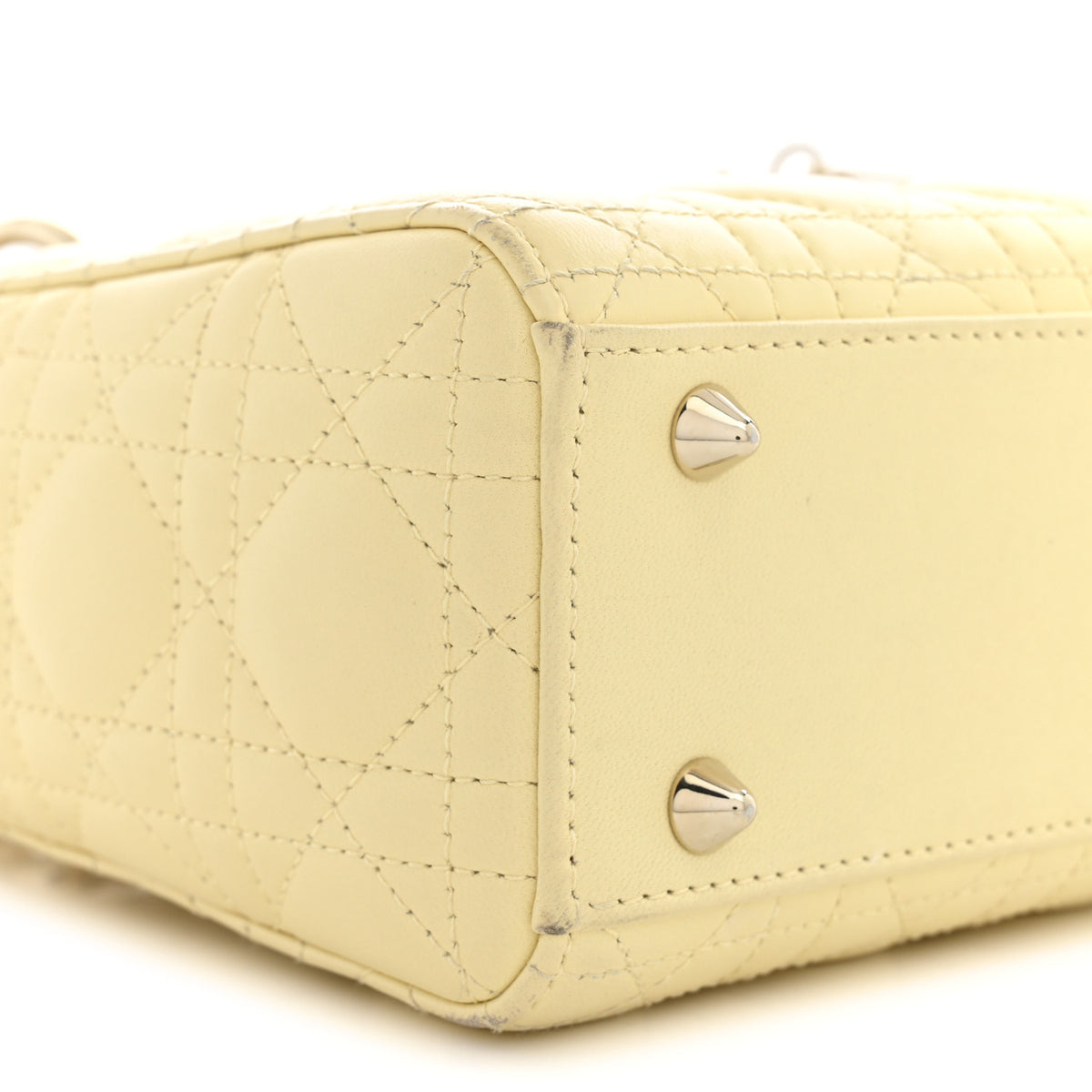 Lambskin Cannage Small My ABCDior Lady Dior Soft Yellow