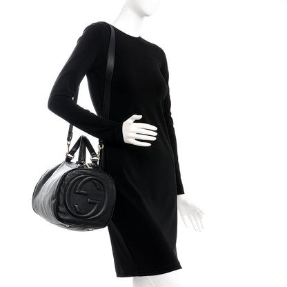 Gucci Pebbled Calfskin Medium Soho Boston Black 2 of 10