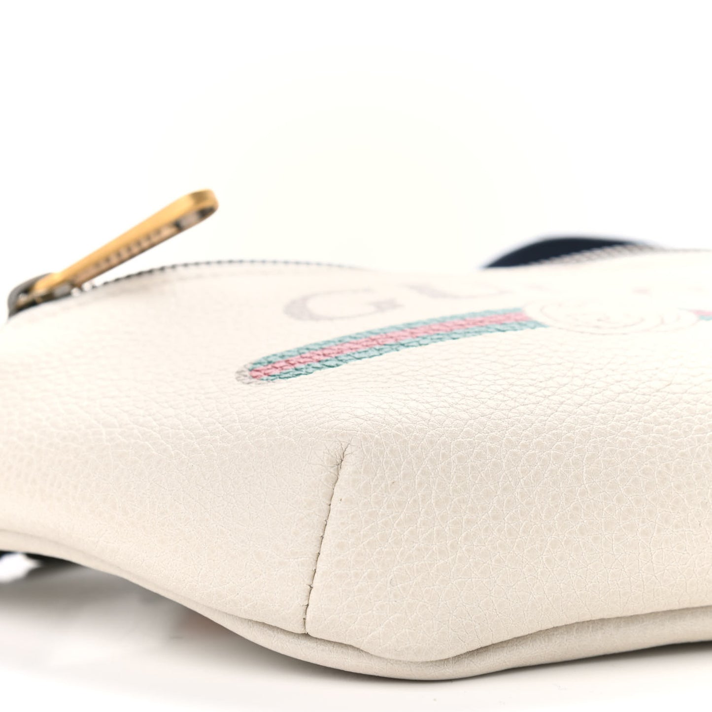 Grained Calfskin Small Logo Belt Bag White