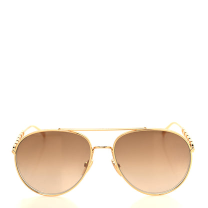 Louis Vuitton Metal My LV Chain Pilot Sunglasses Z1539W Gold 2 of 7