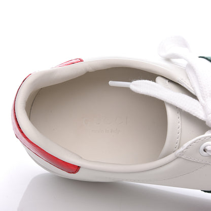 Gucci Calfskin Ayers Bee Embroidered Womens Ace Sneakers 39 White Green 7 of 7