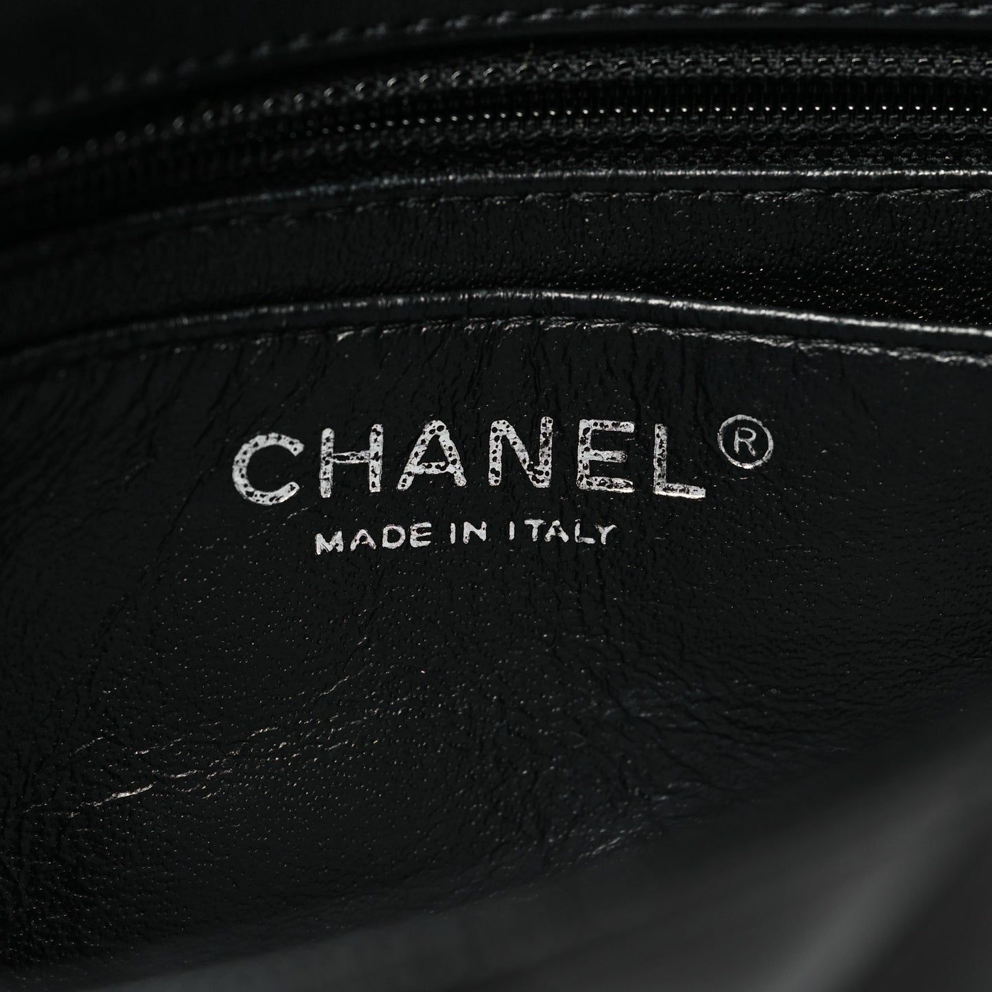 Striated Patent Quilted Mini Rectangular Flap Black