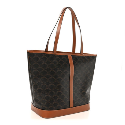 Celine Triomphe Canvas Calfskin Medium Cabas Bag Tan 3 of 9