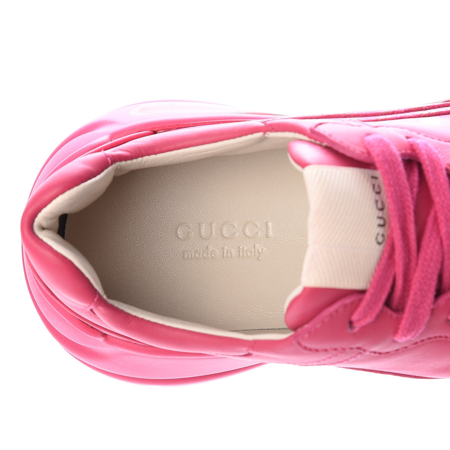 Gucci Calfskin Logo Womens Rhyton Sneakers 35 Box Pink 7 of 9