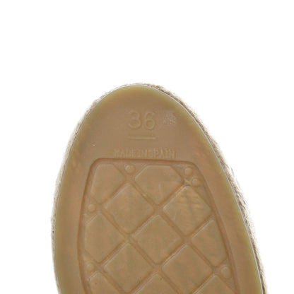 Chanel Lambskin CC Espadrilles 36 Beige Black 10 of 10