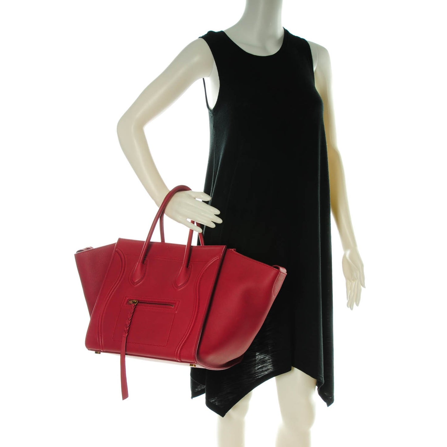 Supple Calfskin Medium Phantom Luggage Red