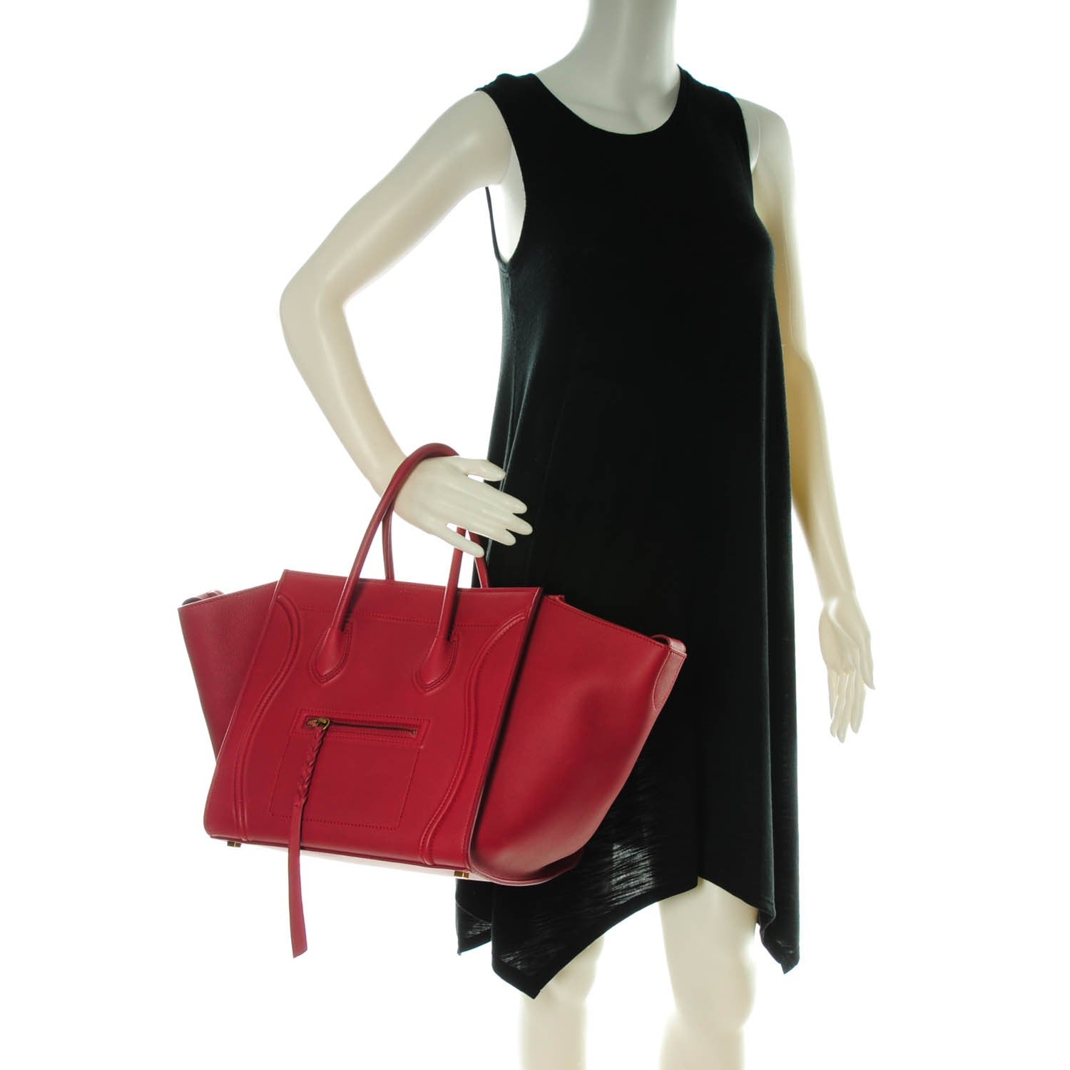 Celine Supple Calfskin Medium Phantom Luggage Red 2 of 9