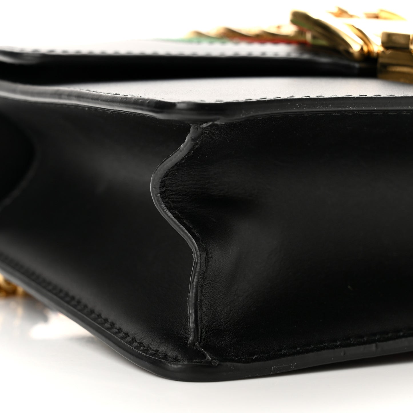 Calfskin Mini Sylvie Chain Shoulder Bag Black