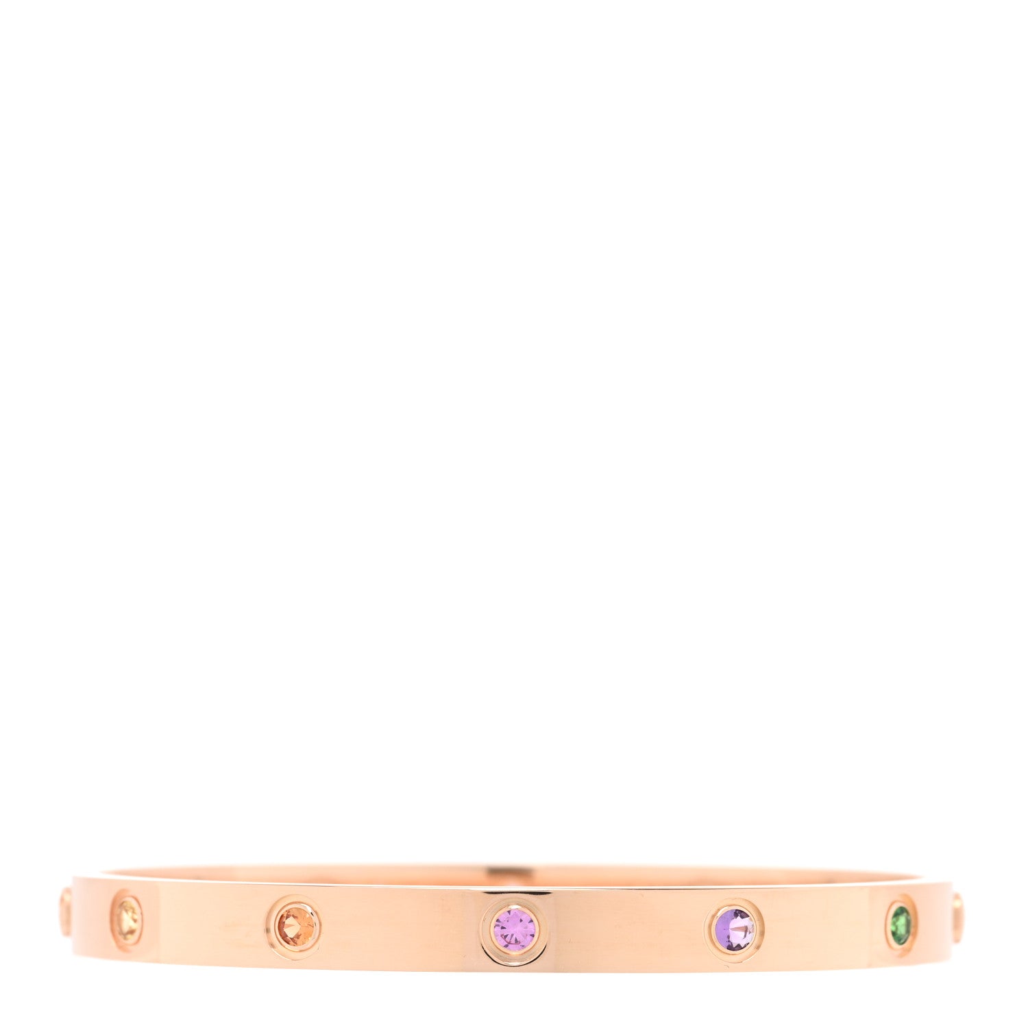 Cartier 18K Pink Gold Sapphire Garnet Amethyst LOVE Bracelet 18 1 of 8