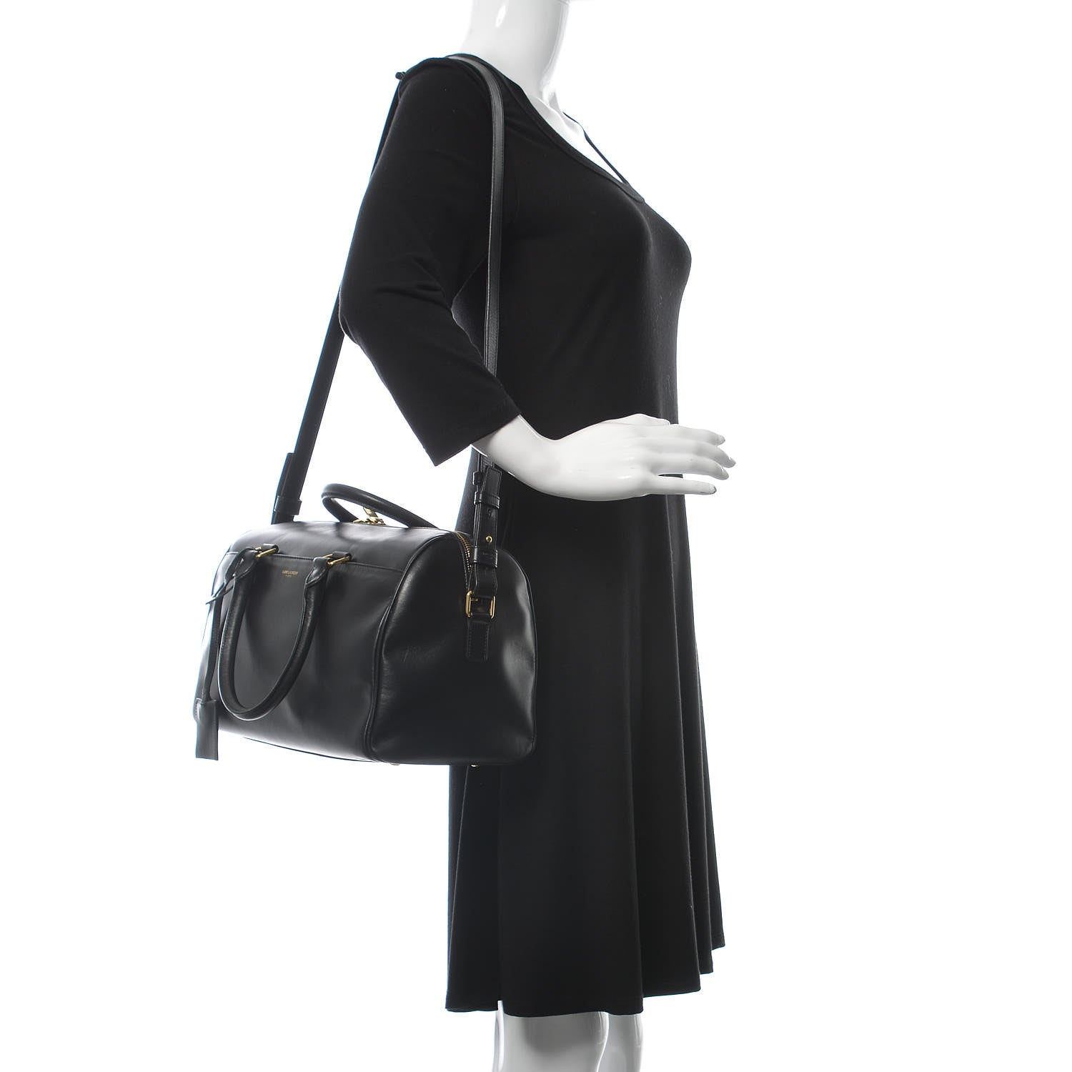 Saint Laurent Calfskin Classic Duffle 6 Black 2 of 15