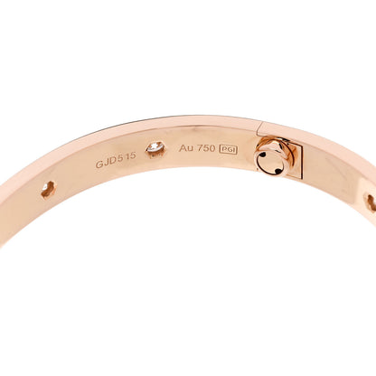 Cartier 18K Pink Gold 10 Diamond LOVE Bracelet 17 7 of 9