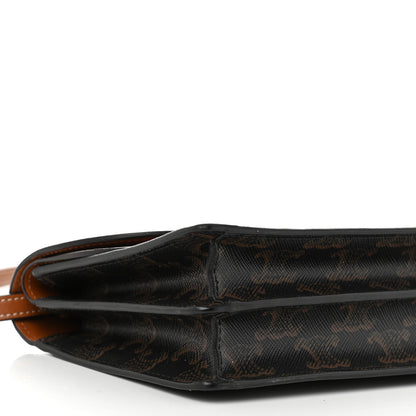Celine Triomphe Canvas Lambskin Wallet On Strap Tan 9 of 10
