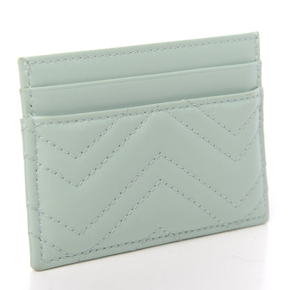 Gucci Calfskin Matelasse GG Marmont Card Holder Water Green 3 of 7