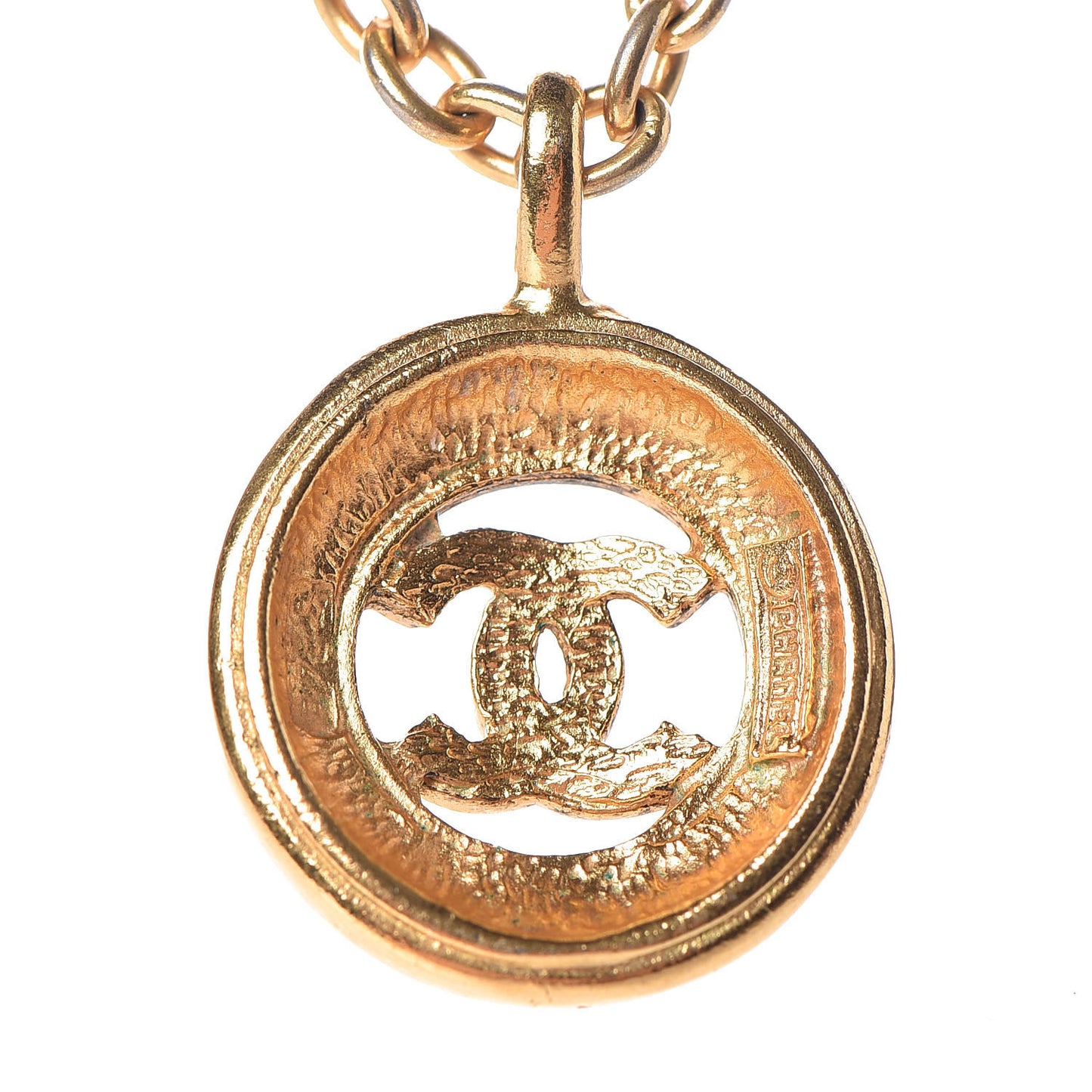 CC Pendant Chain Necklace Gold