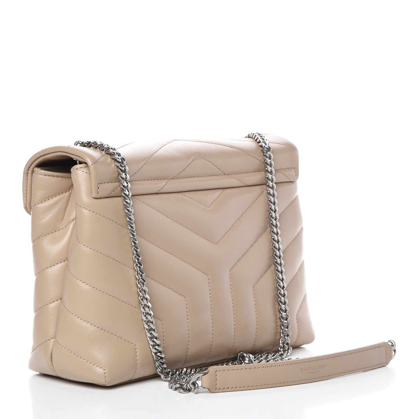 Calfskin Y Quilted Monogram Small Loulou Chain Satchel Dark Beige