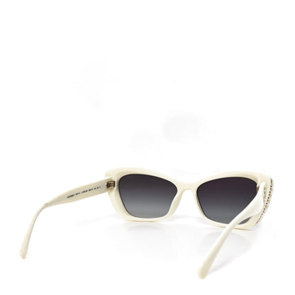 Chanel Acetate Pearl Cat Eye CC Sunglasses 5481-H-A White 3 of 6