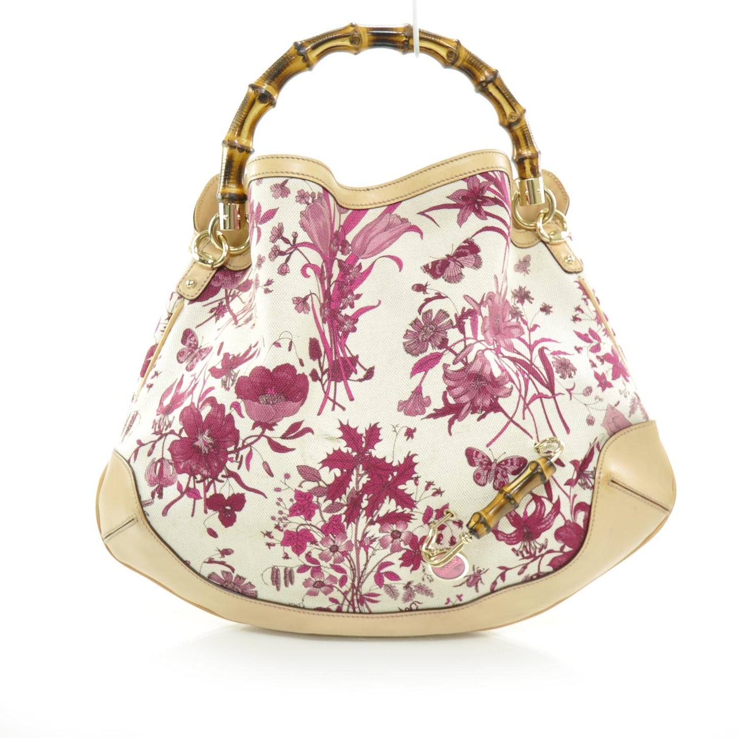 Canvas Floral Flora Peggy Bamboo Top Handle Hobo