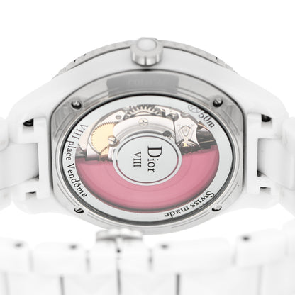 Christian Dior Stainless Steel Ceramic Pink Sapphire 38mm Dior VIII Automatic Watch White 4 of 5