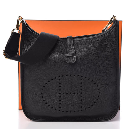 Hermes Taurillon Clemence Evelyne III PM Black 10 of 10