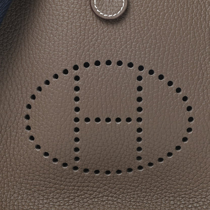 Hermes Taurillon Clemence Amazone Evelyne TPM Etoupe Bleu Indigo 8 of 11