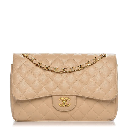 Chanel Caviar Quilted Jumbo Double Flap Beige Clair 1 of 10