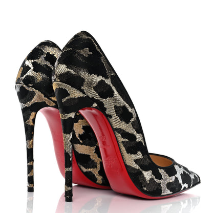 Christian Louboutin Lurex Feline So Kate 120 Pumps 37.5 Black Gold 4 of 8