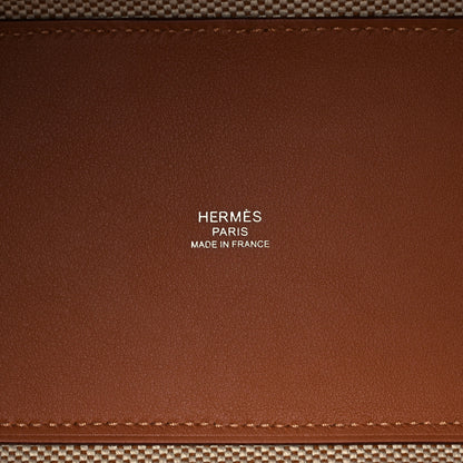 Hermes Swift Toile H Cabas H En Biais 27 Ecru Naturel Gold 6 of 10