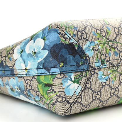 Gucci GG Supreme Monogram Blooms Small Reversible Tote Beige Blue Navy 14 of 18