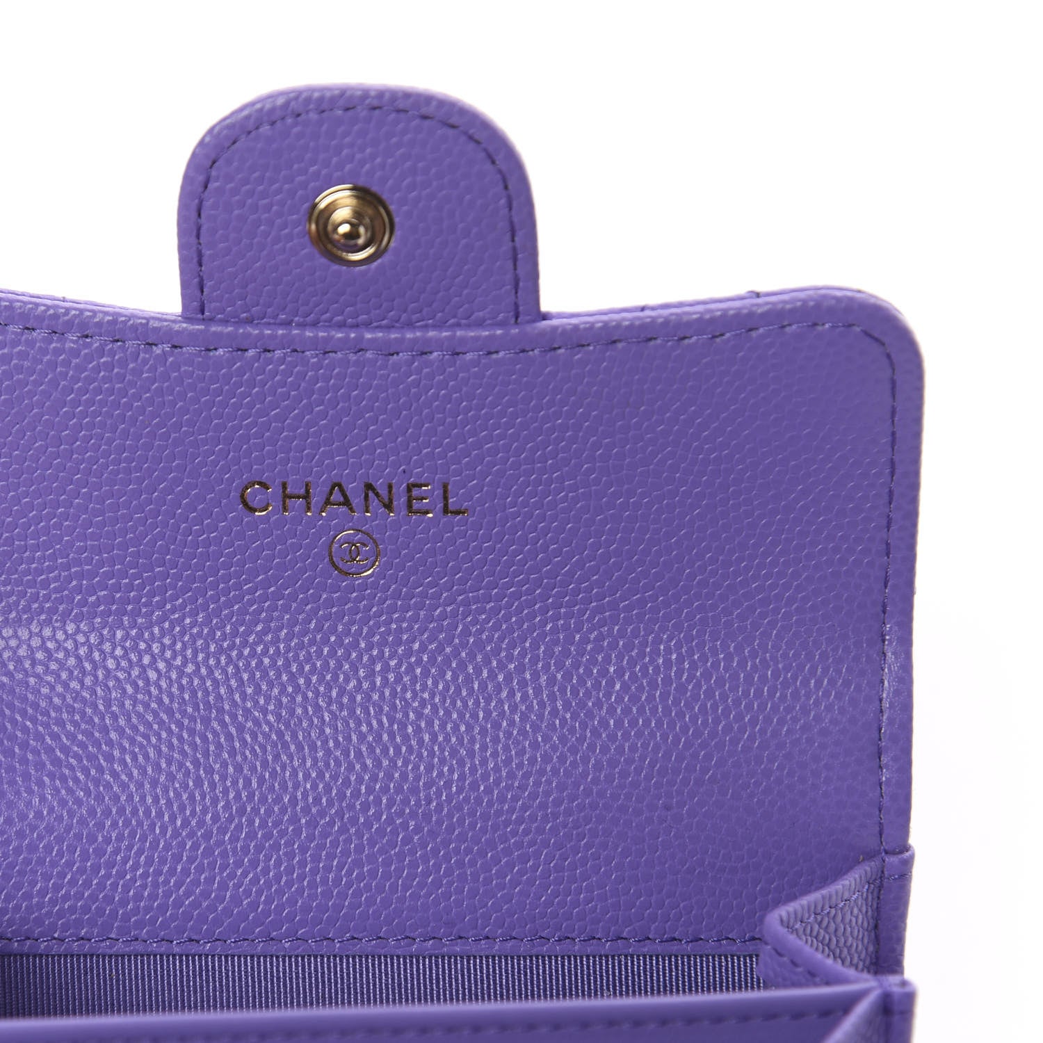 Chanel Caviar Quilted Flap Card Holder Wallet Purple 5 of 7