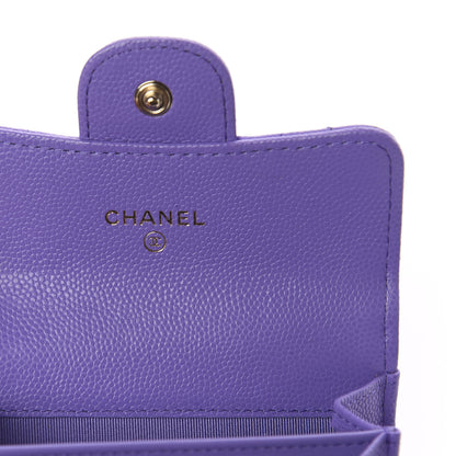 Chanel Caviar Quilted Flap Card Holder Wallet Purple 5 of 7