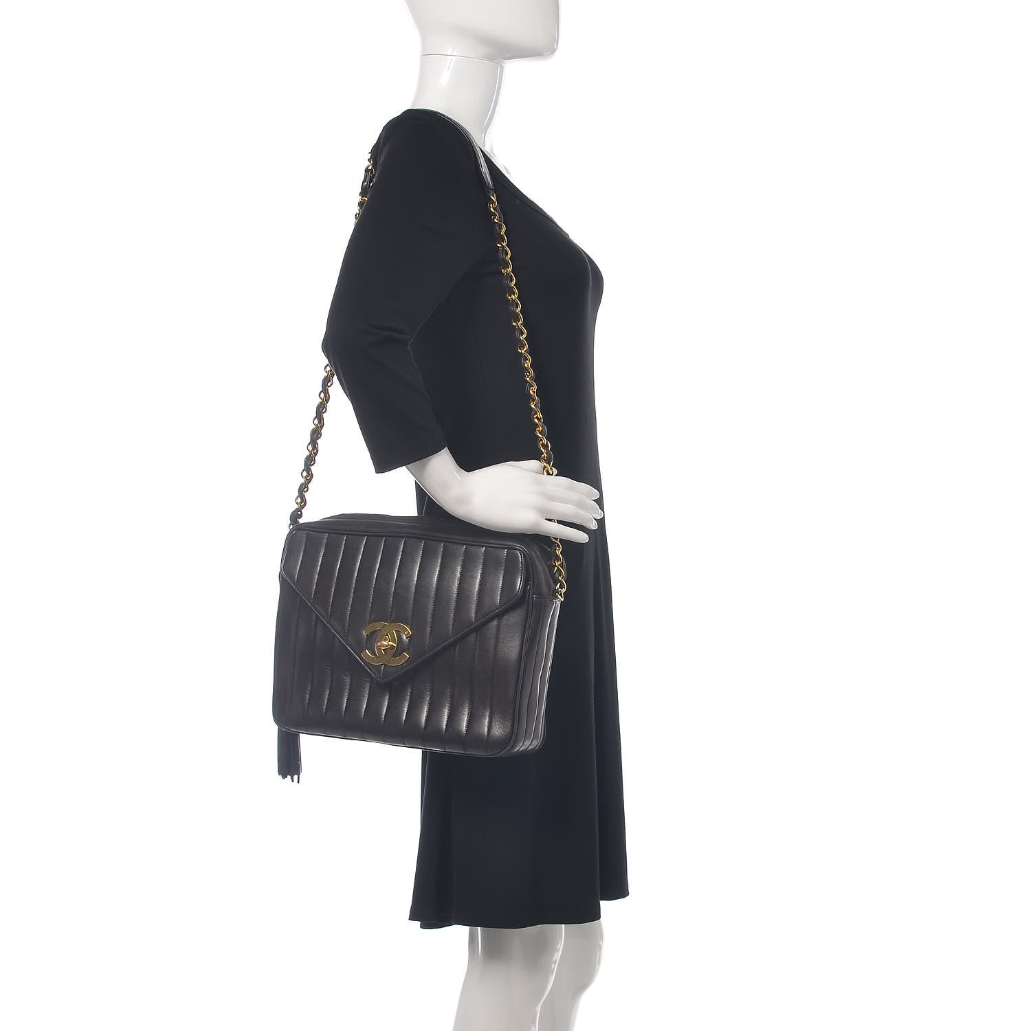 Chanel Lambskin Vertical Quilted Flap Camera Case Black 2 of 21
