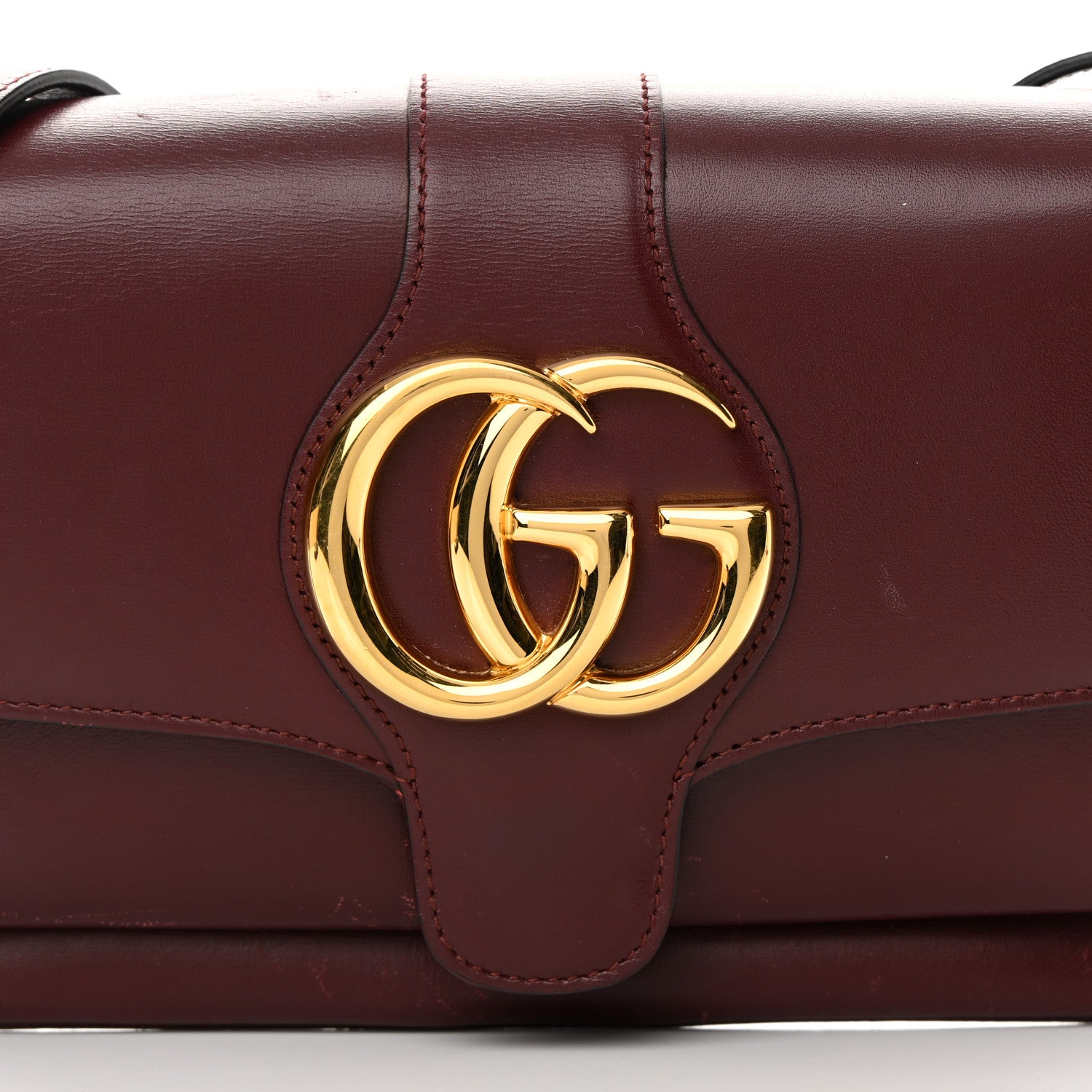 Gucci Vitello Palmellato Lux Small Arli Flap Shoulder Bag Vintage Bordeaux 8 of 19