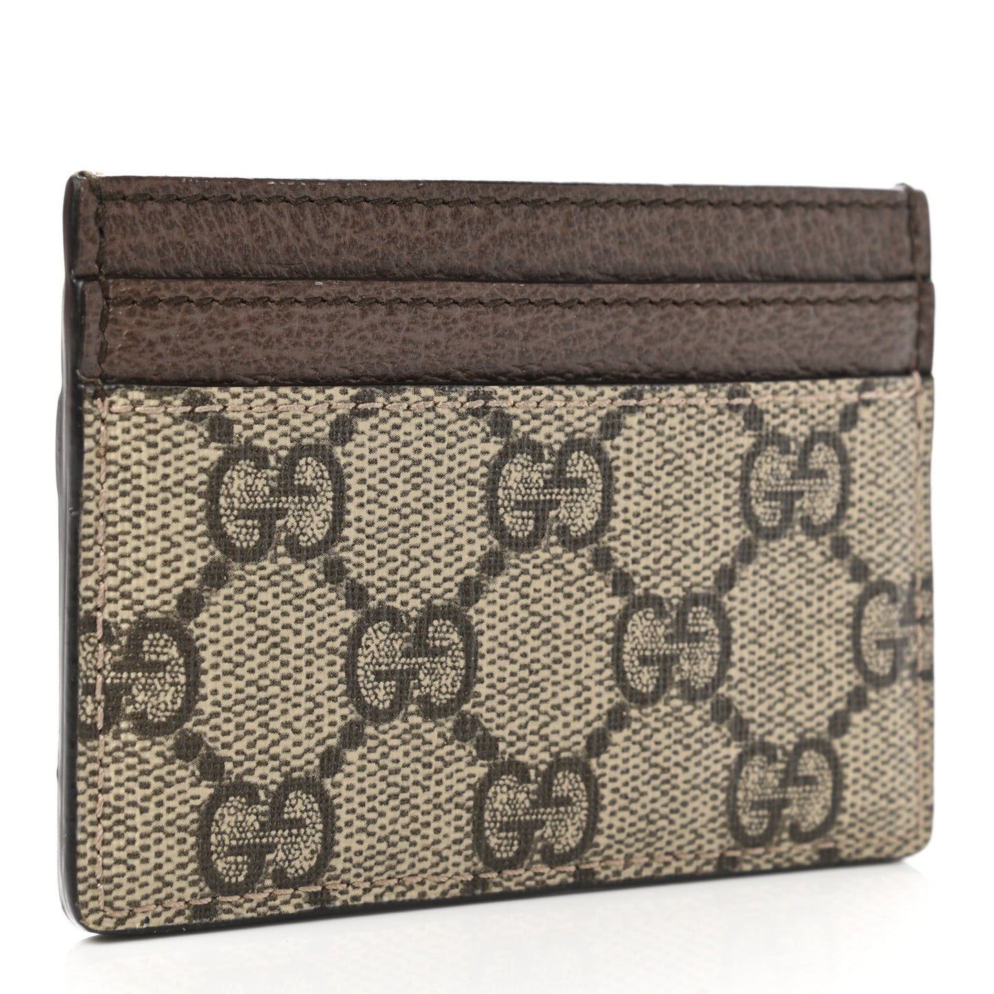 GG Supreme Monogram Ophidia Card Holder Brown