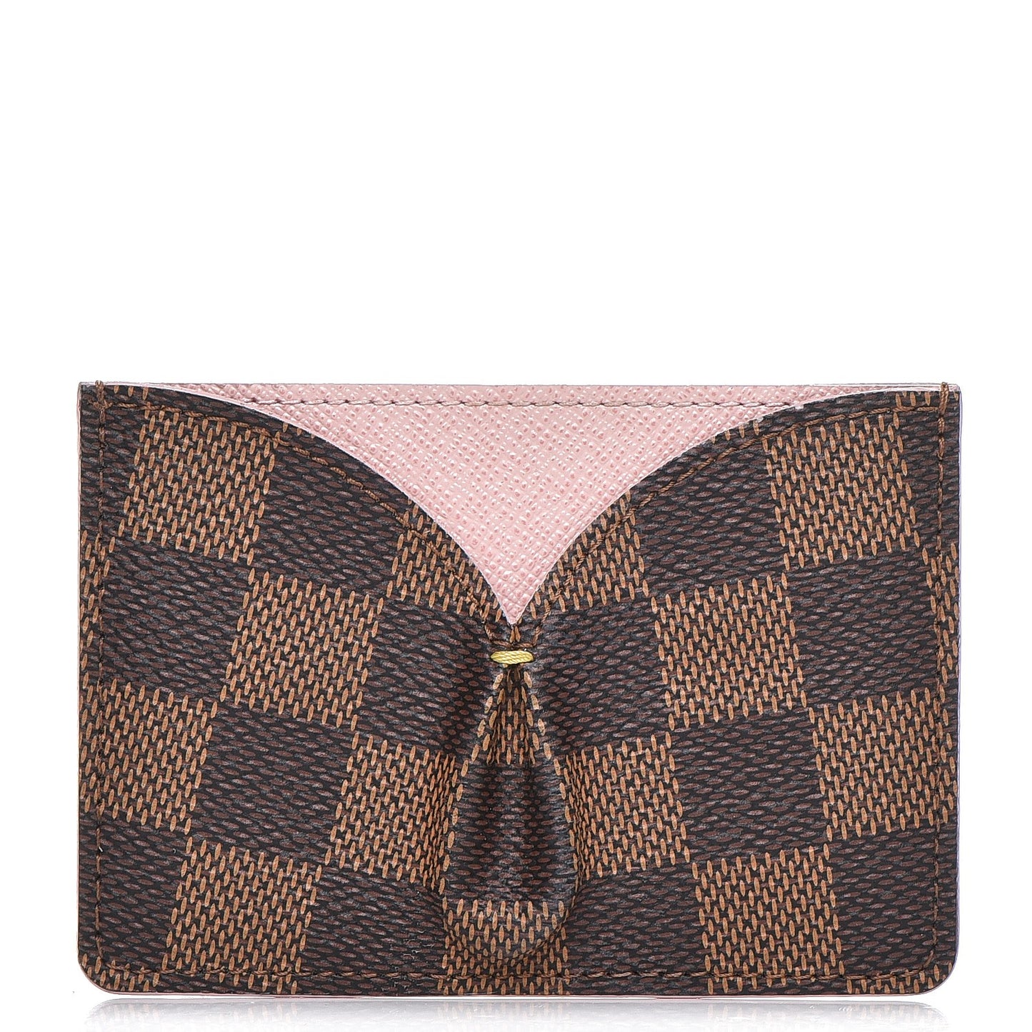Damier Ebene Caissa Card Holder Rose Ballerine