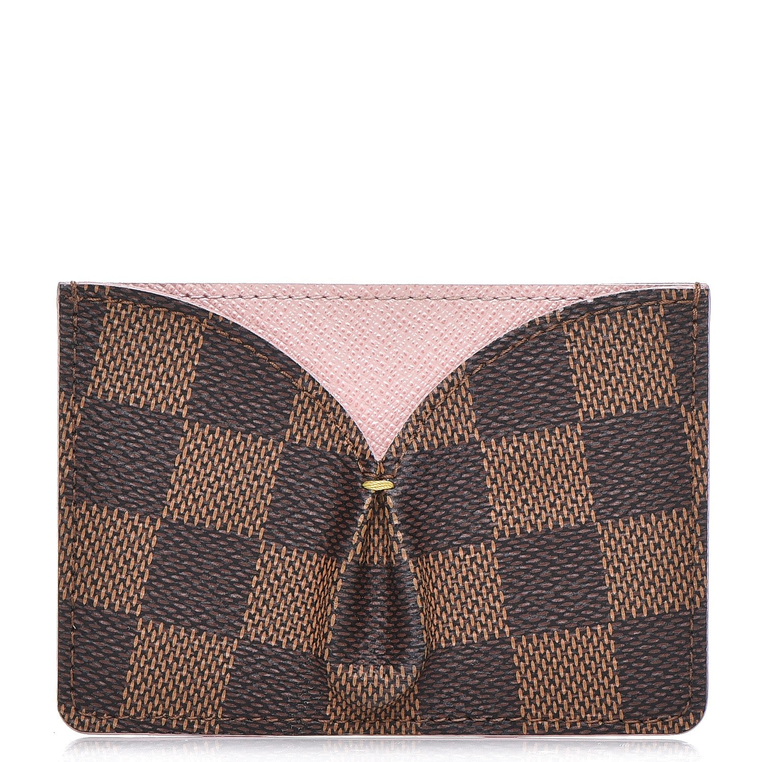 Louis Vuitton Damier Ebene Caissa Card Holder Rose Ballerine 1 of 8