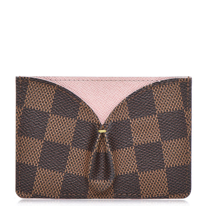 Louis Vuitton Damier Ebene Caissa Card Holder Rose Ballerine 1 of 8