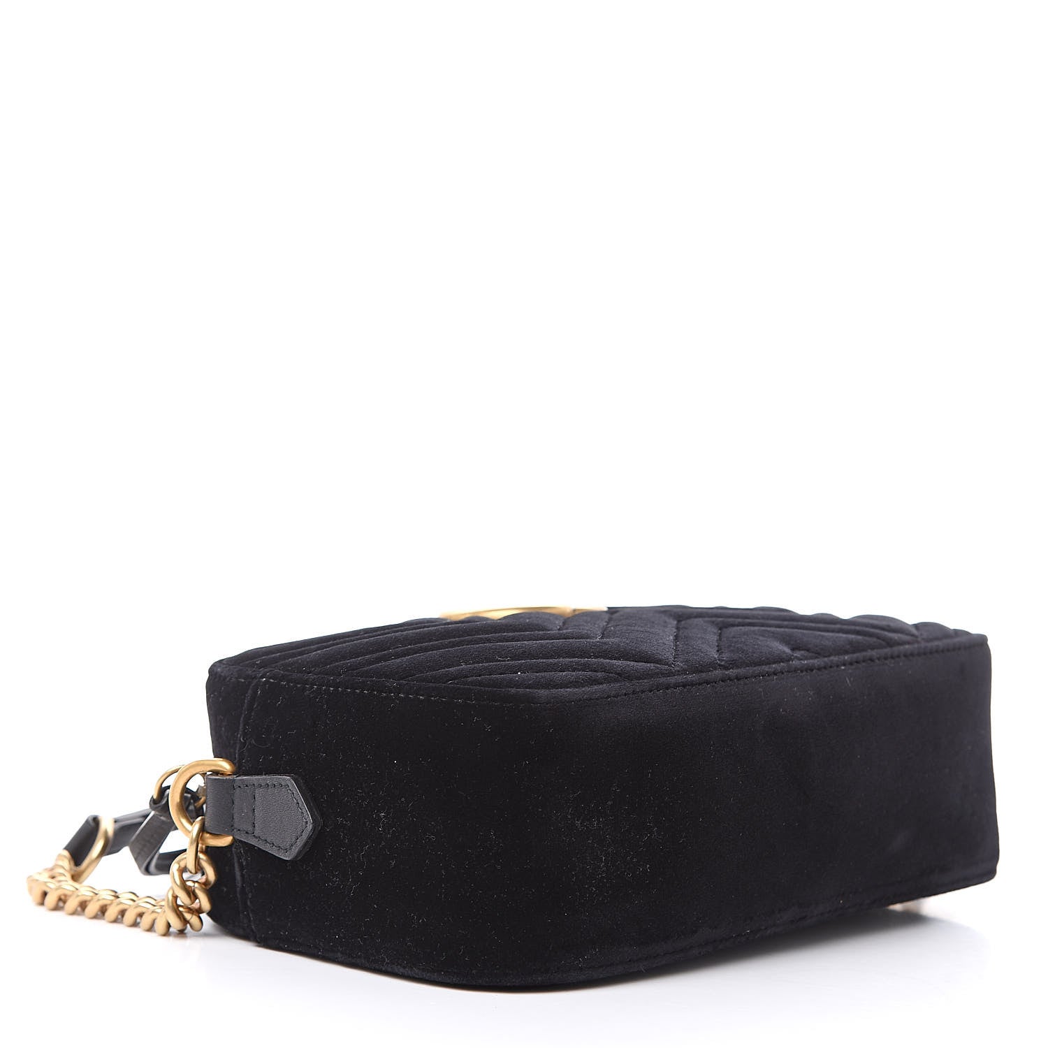Gucci Velvet Matelasse Small GG Marmont Chain Shoulder Bag Black 4 of 8