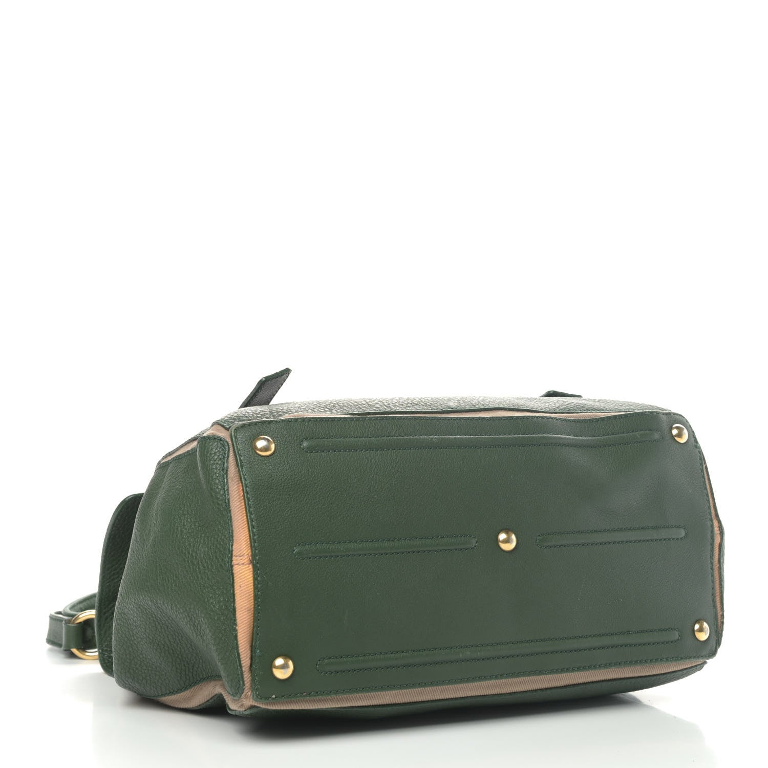 Saint Laurent Calfskin Canvas Medium Muse Two Green Beige 3 of 5