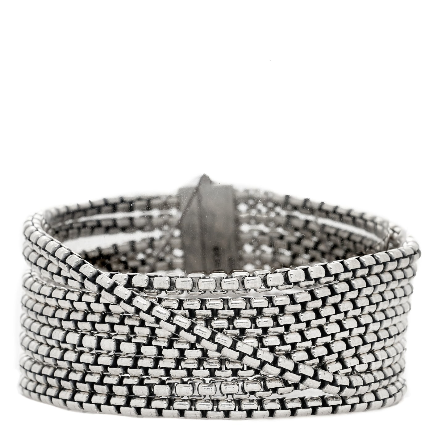 Sterling Silver 8 Row Box Chain Bracelet