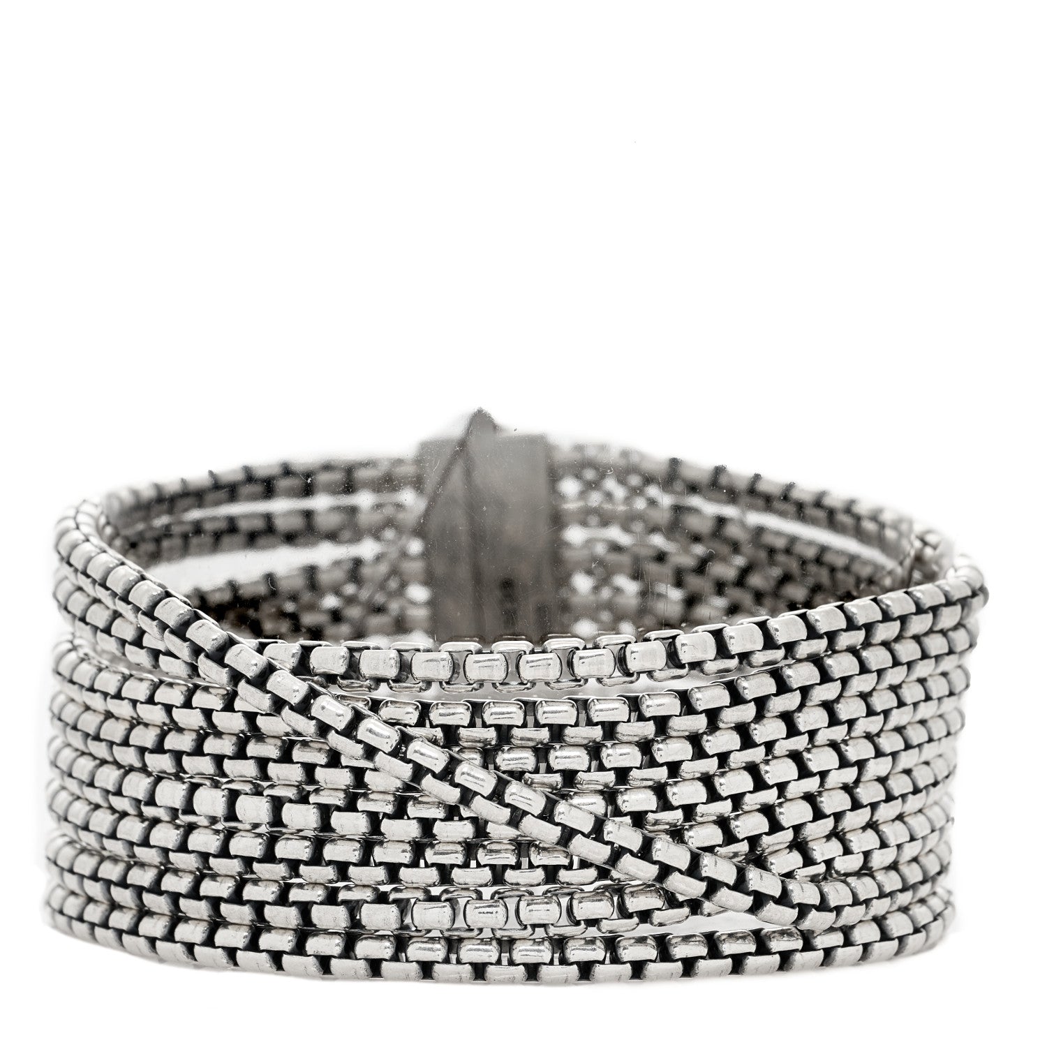 David Yurman Sterling Silver 8 Row Box Chain Bracelet 1 of 3
