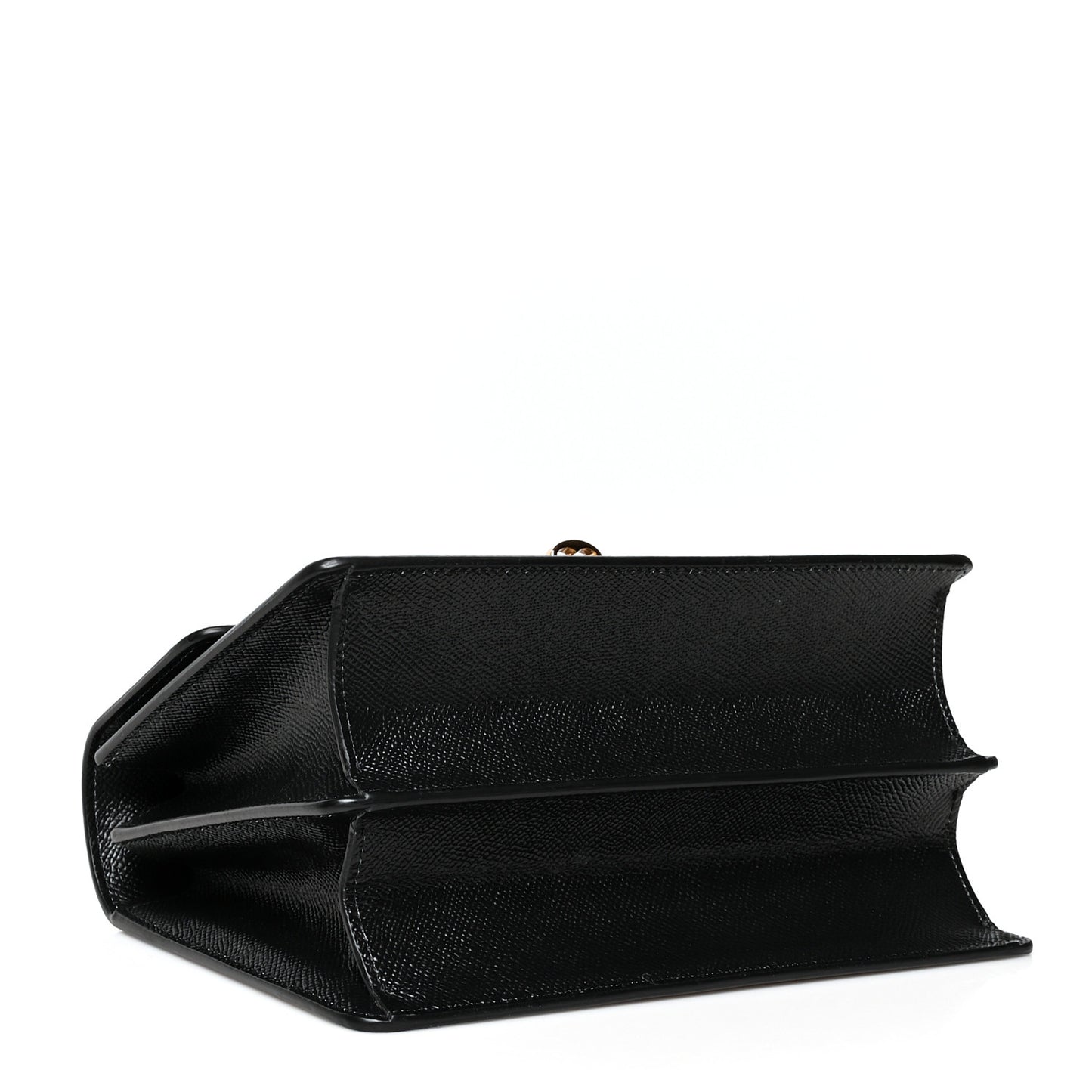Grained Calfskin Floral Print Rosalia Shoulder Bag Black