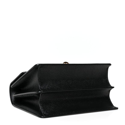 Dolce & Gabbana Grained Calfskin Floral Print Rosalia Shoulder Bag Black 4 of 10