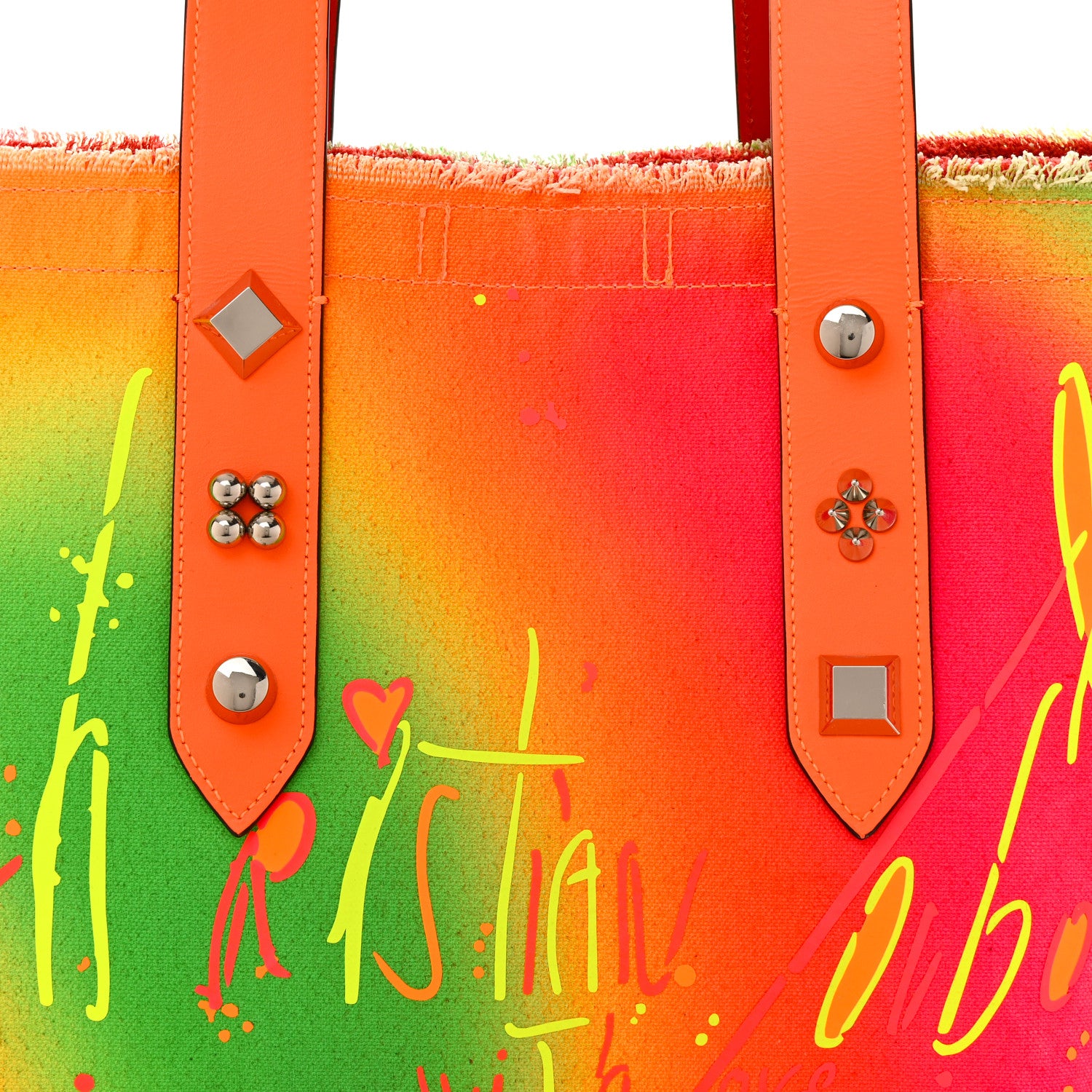 Christian Louboutin Frangibus Printed Medium Tote Orange Multicolor 7 of 11