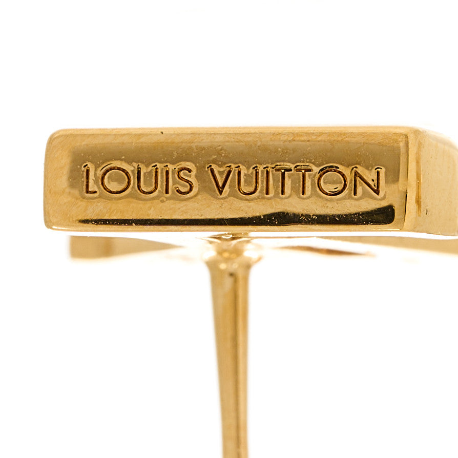 Louis Vuitton Metal LV Iconic Earrings Gold 4 of 4
